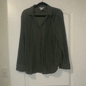 H&M Olive Green Pleated Maternity Top